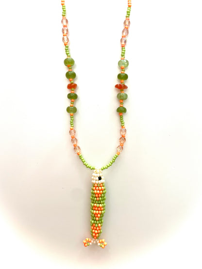 Collier perles - Bande de sardines | Pastel agrume
