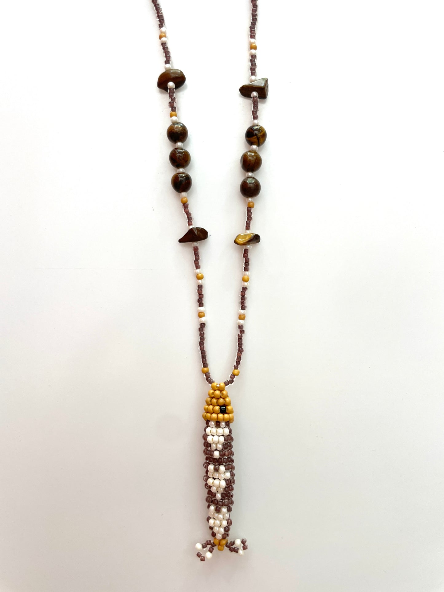 Collier perles - Bande de sardines | Chocolat
