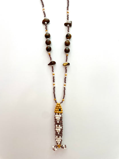 Collier perles - Bande de sardines | Chocolat