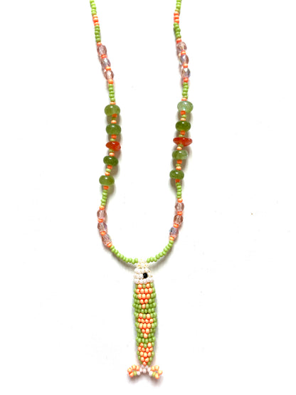 Collier perles - Bande de sardines | Pastel agrume