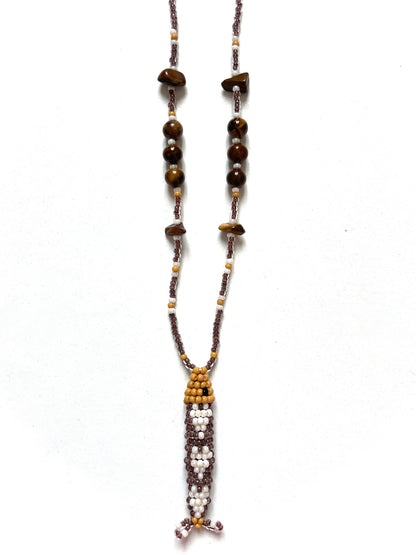 Collier perles - Bande de sardines | Chocolat