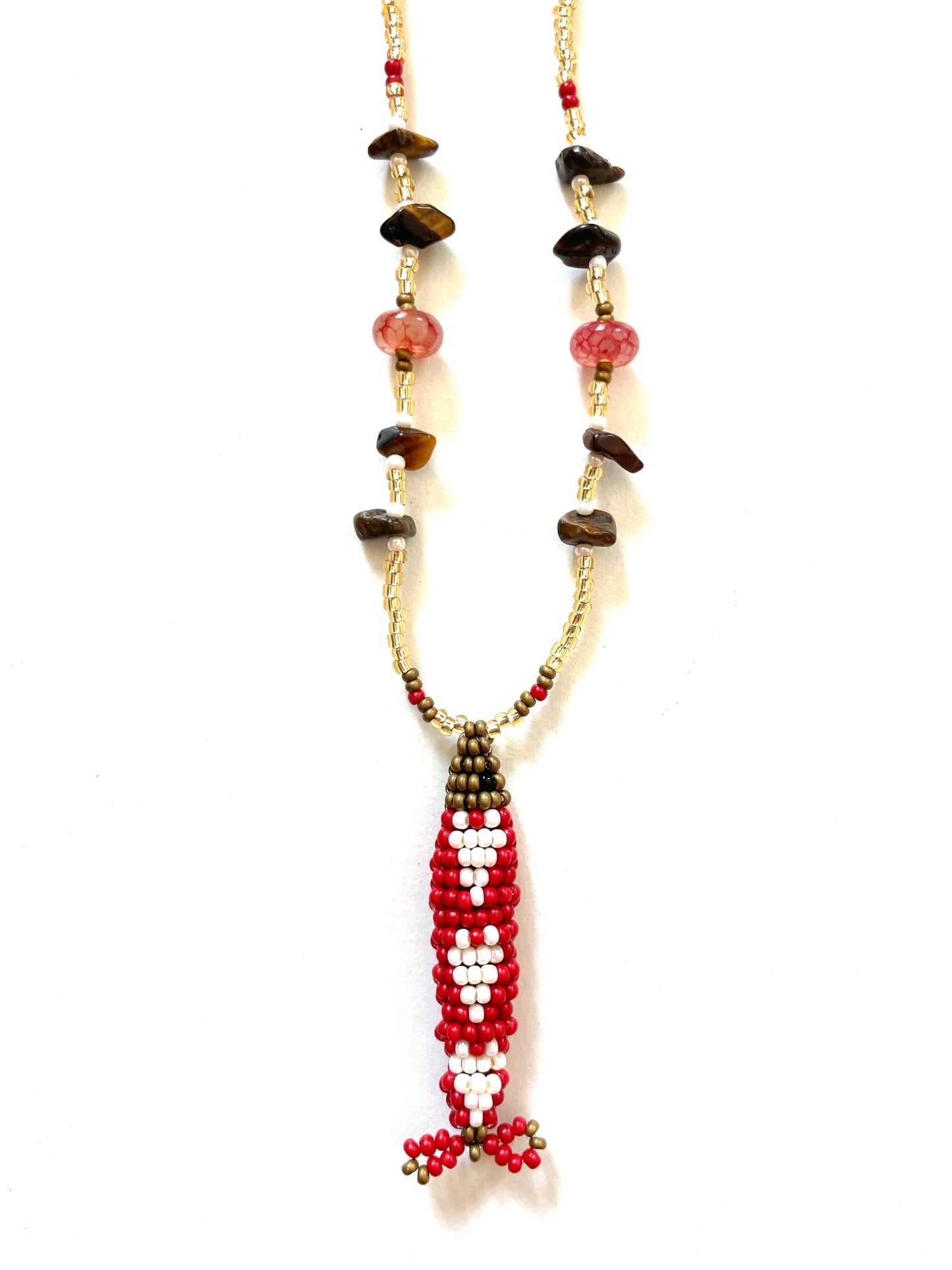 Collier perles - Bande de sardines | Rouge