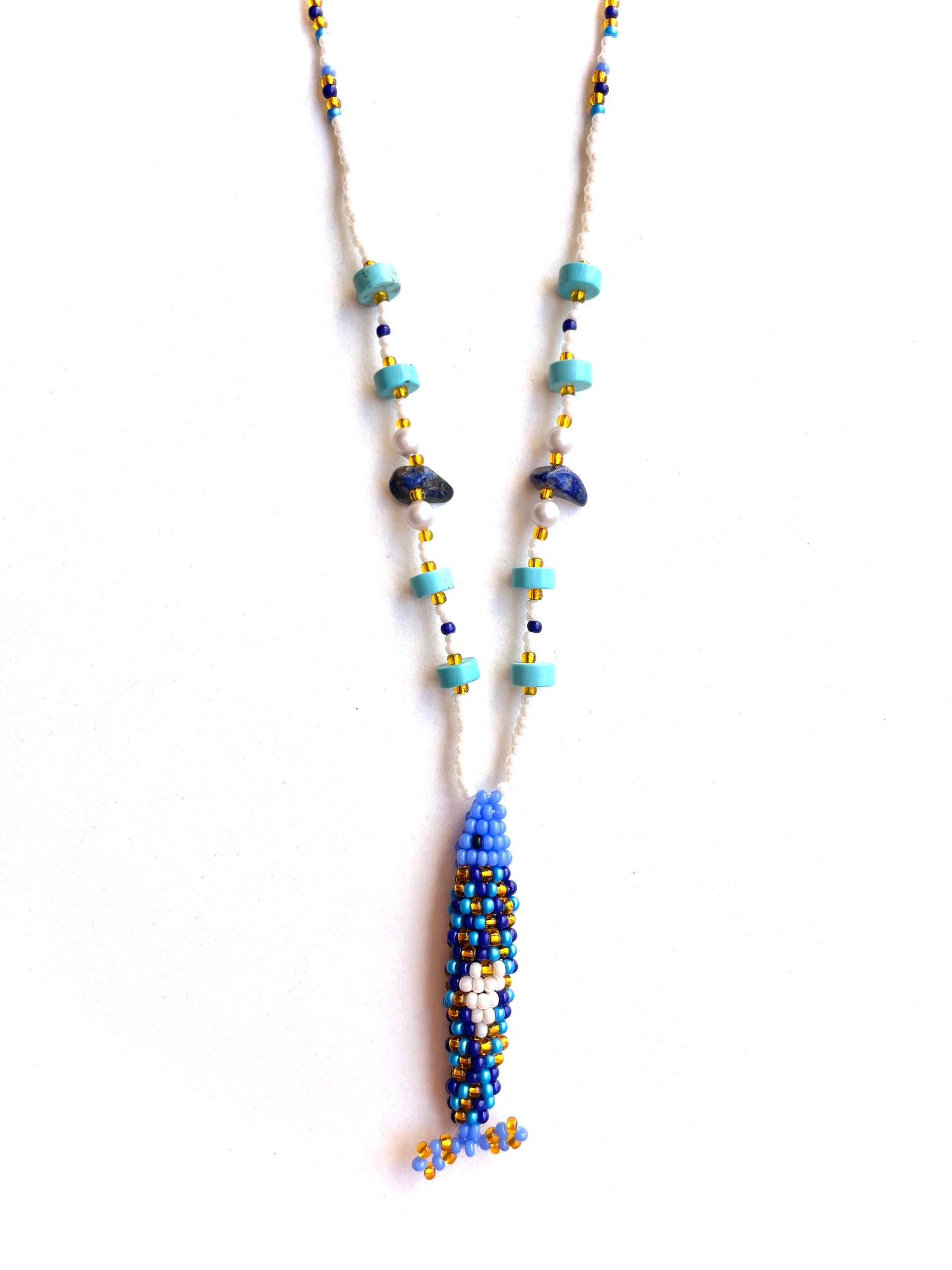 Collier perles - Bande de sardines | Bleu Multi