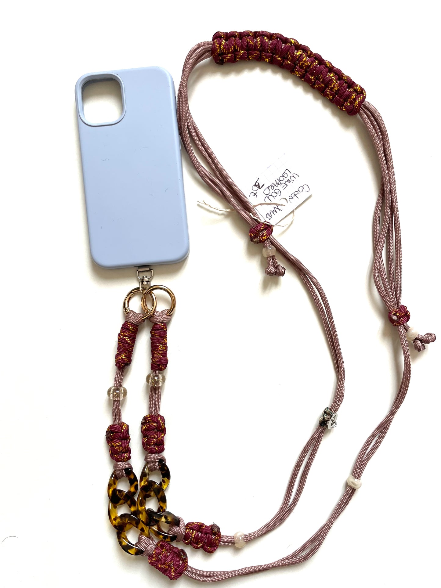 Cordon de téléphone – Wine Gold Léopard