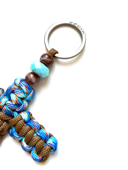 Porte-clés paracorde -Blue Safari