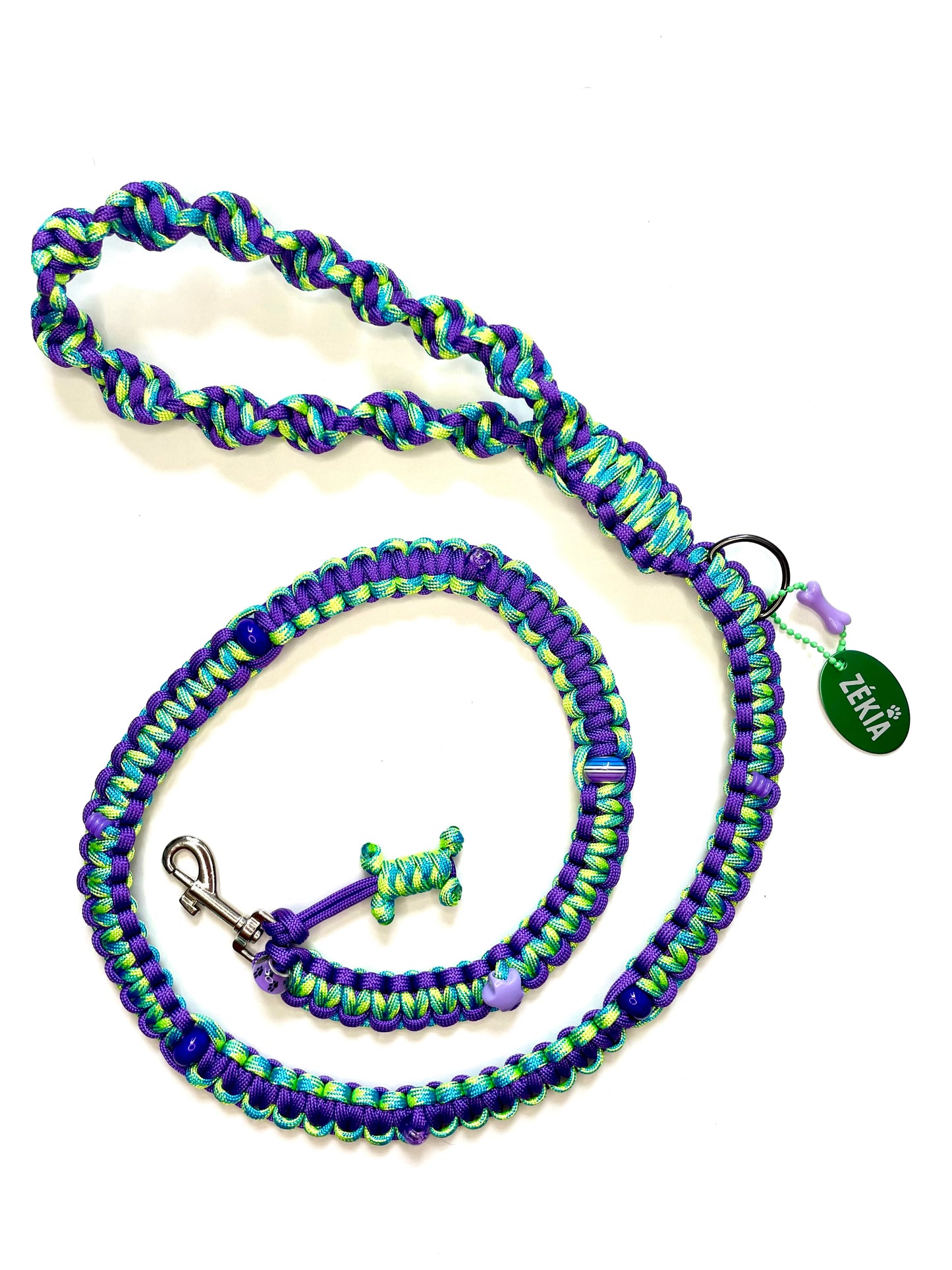 Laisse pour chien en paracorde faite main à Marseille - Zékia accessoires artisanaux
