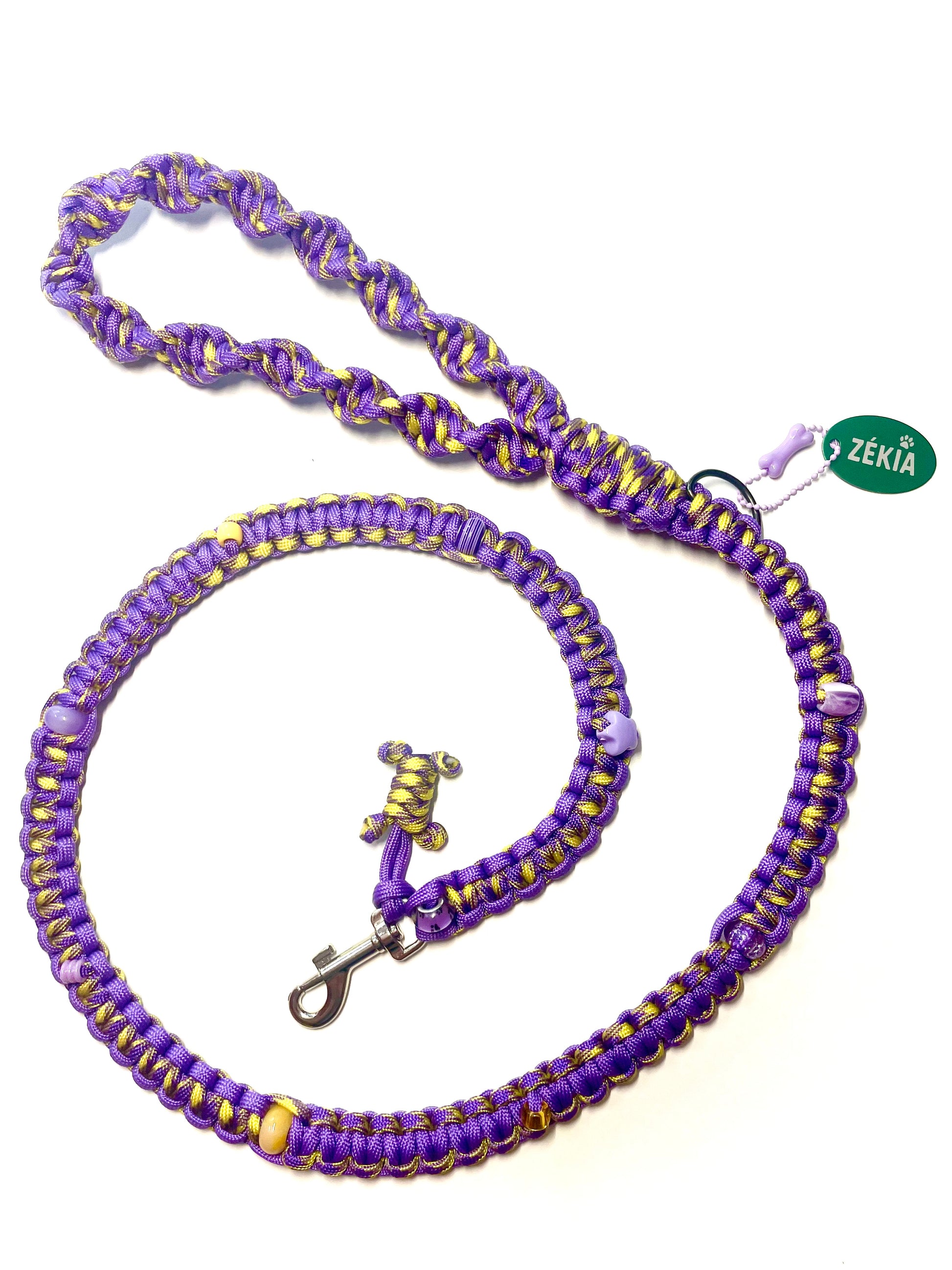 Laisse pour chien en paracorde faite main à Marseille - Zékia accessoires artisanaux