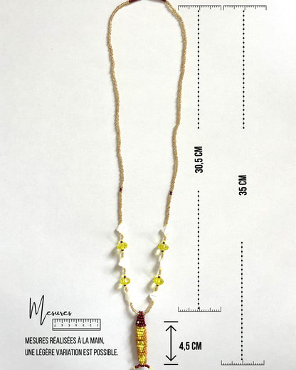 Collier perles - Bande de sardines | Doré soleil