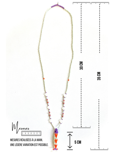 Collier perles - Bande de sardines | Vert d'eau