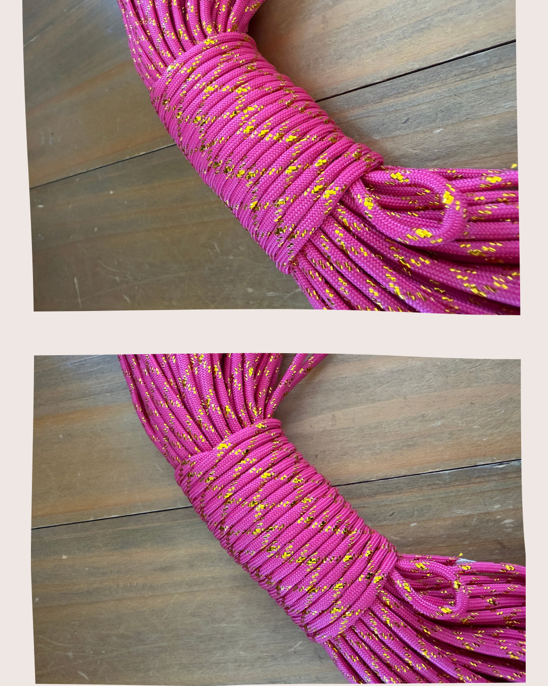 cordon telephone bandouliere ajustable paracorde rose
