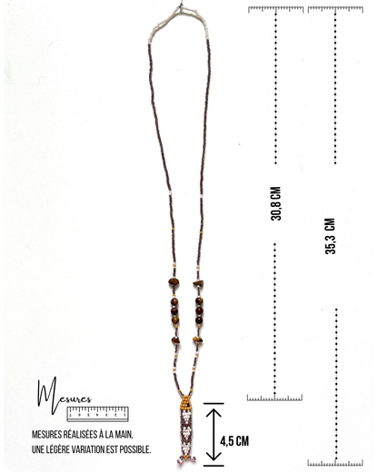 Collier perles - Bande de sardines | Chocolat