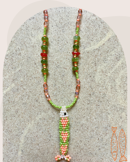 Collier perles - Bande de sardines | Pastel agrume