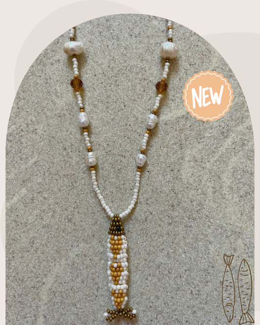 Collier perles - Bande de sardines | Sable