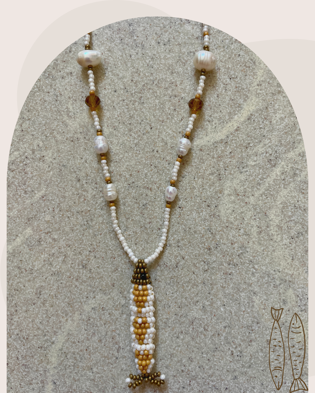 Collier perles - Bande de sardines | Coton