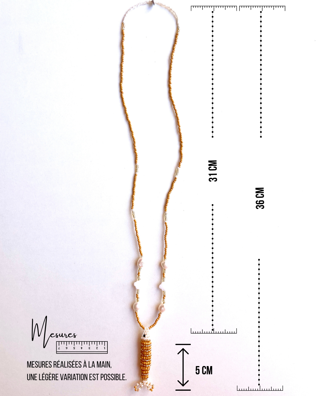 Collier perles - Bande de sardines | Caramel