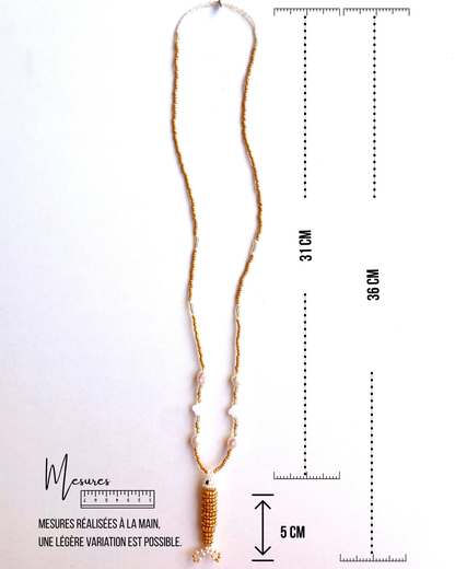 Collier perles - Bande de sardines | Caramel