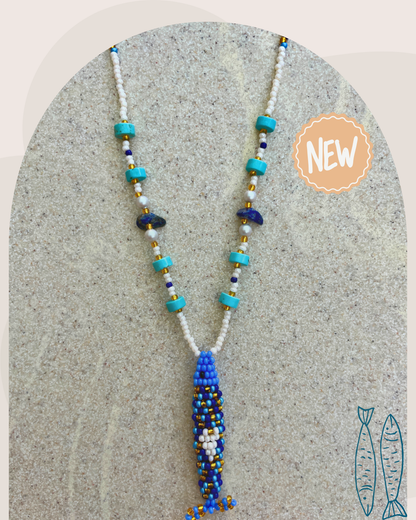 Collier perles - Bande de sardines | Bleu Multi