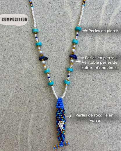 Collier perles - Bande de sardines | Bleu Multi
