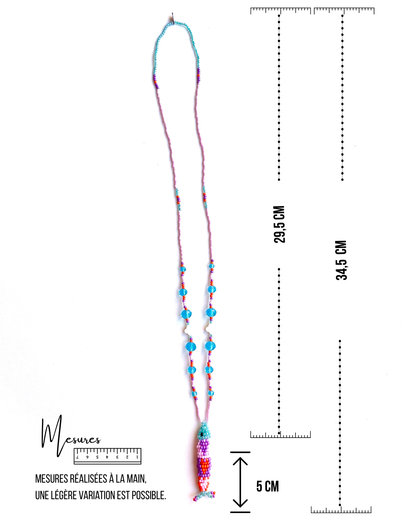 Collier perles - Bande de sardines | Lilas Multi
