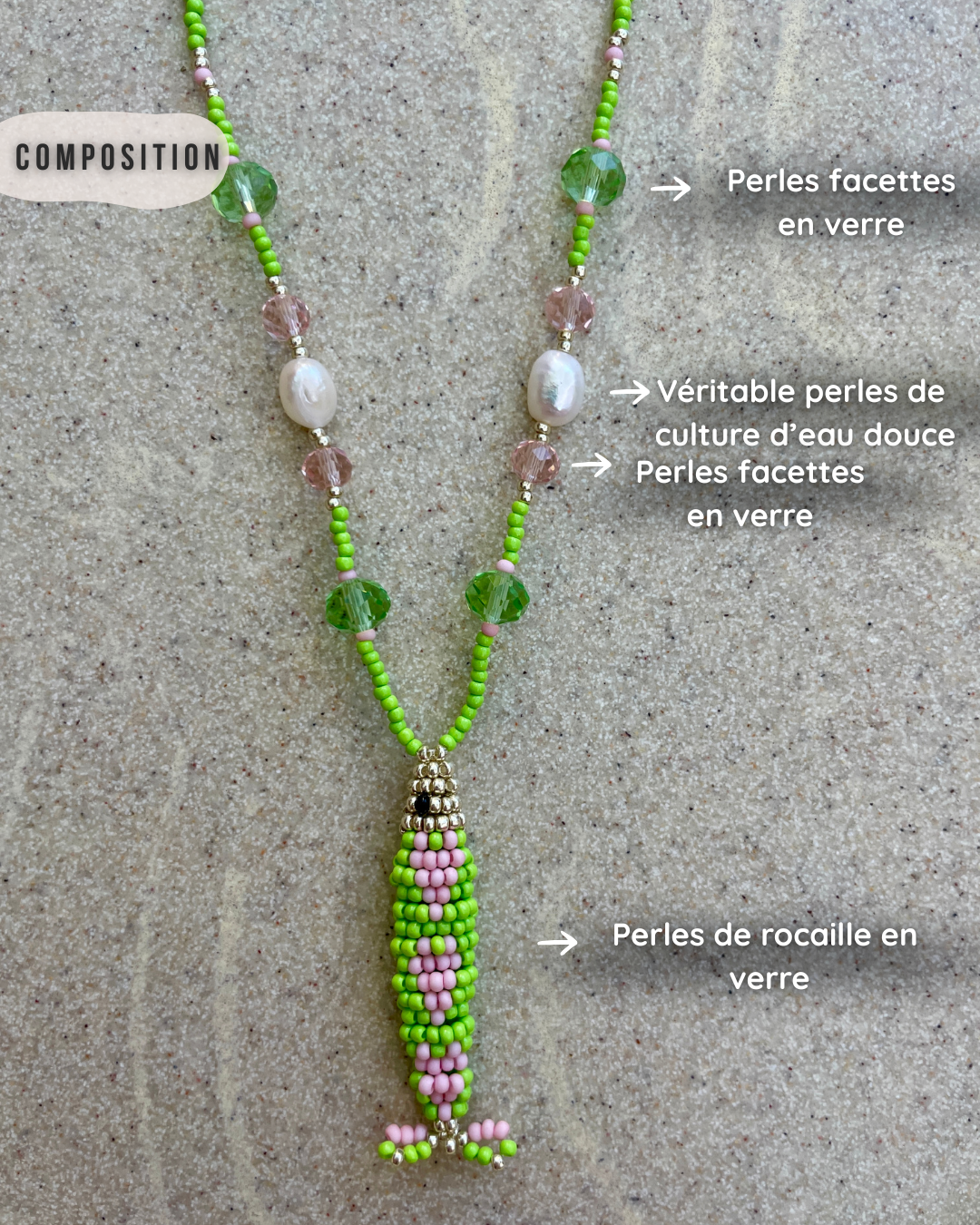 Collier perles - Bande de sardines | Pomme