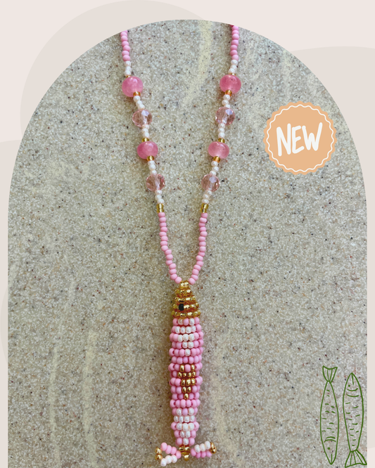 Collier perles - Bande de sardines | Rose Doux