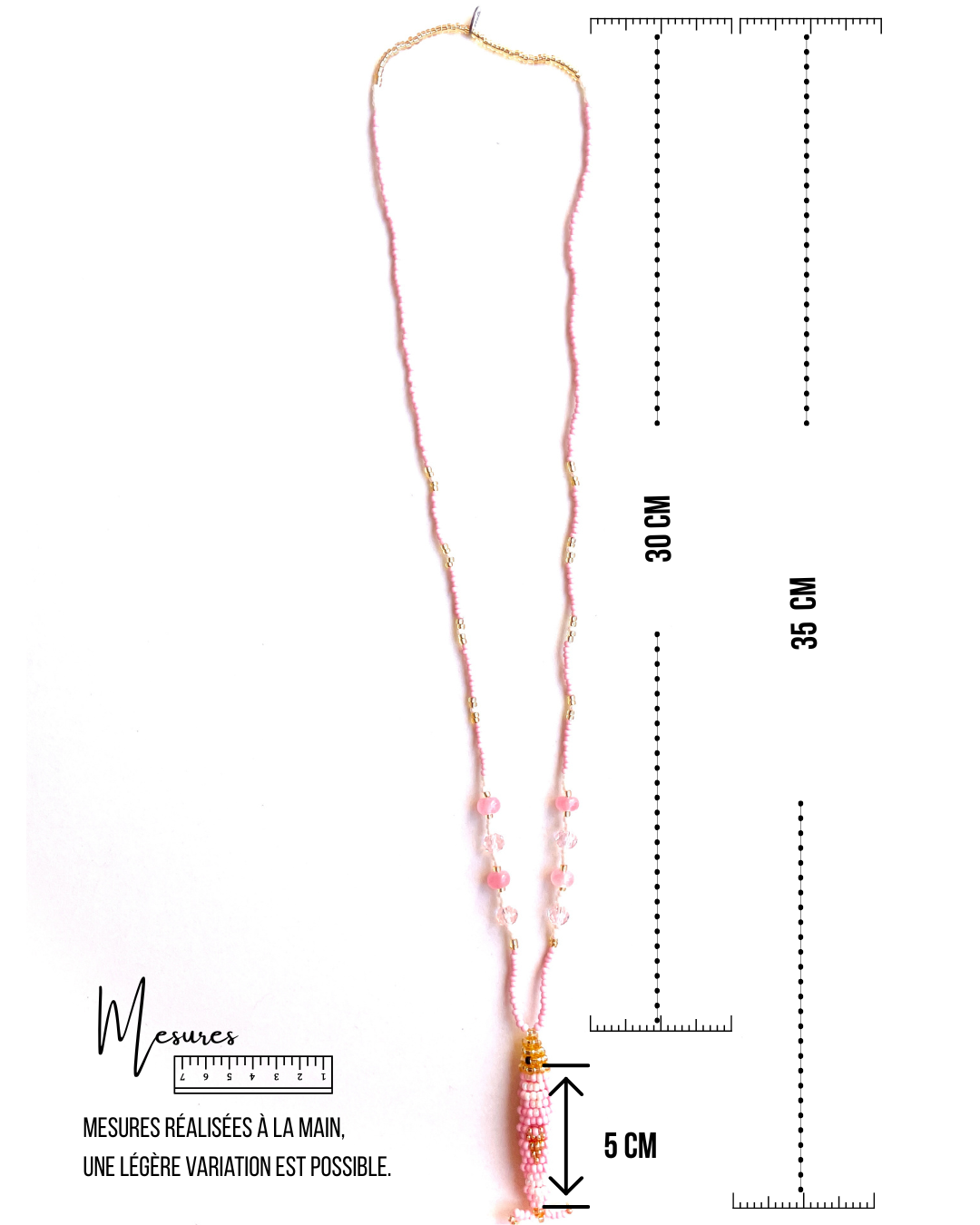 Collier perles - Bande de sardines | Rose Doux