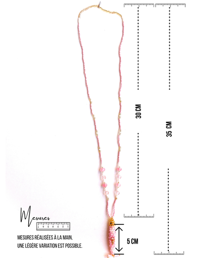 Collier perles - Bande de sardines | Rose Doux