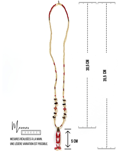 Collier perles - Bande de sardines | Rouge