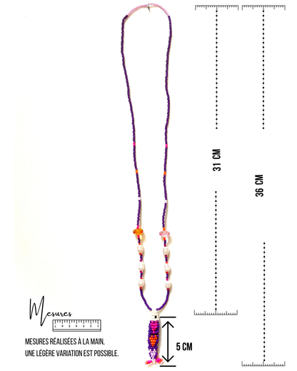 Collier perles - Bande de sardines | Violet