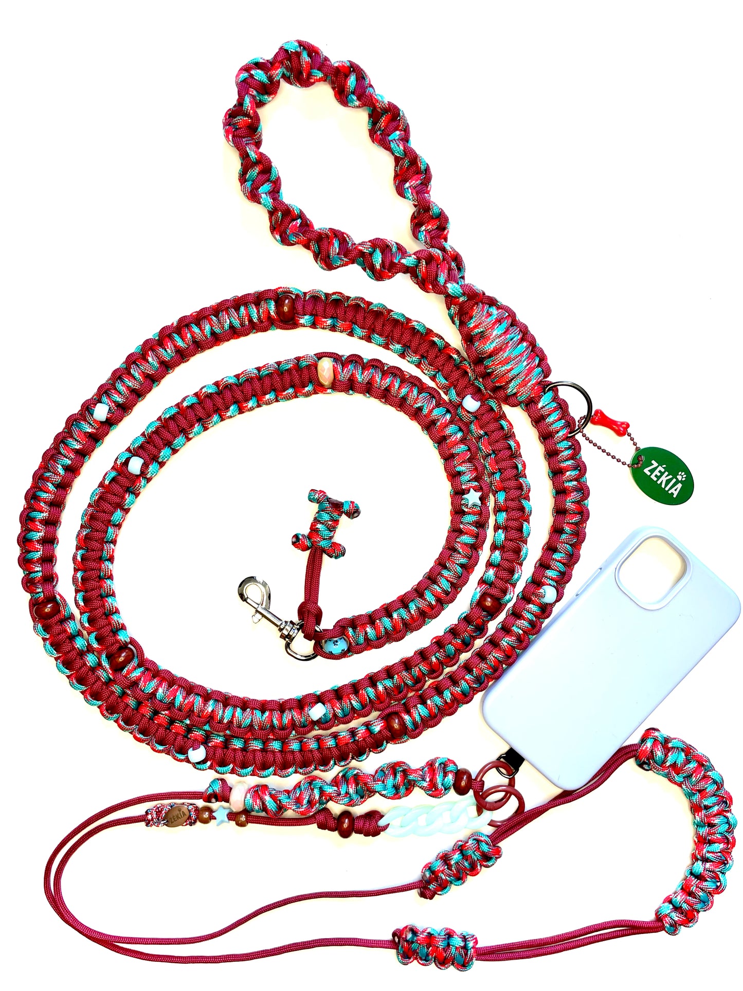 cordon de telephone et laisse pour chien en paracorde faits main à Marseille - Zékia accessoires artisanaux