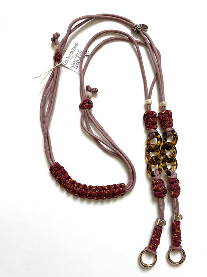 cordon telephone paracorde ajustable couleurs bordeaux dore rose doux fait main marseille made in france accessoire bijou idée cadeau lanyard smartphone