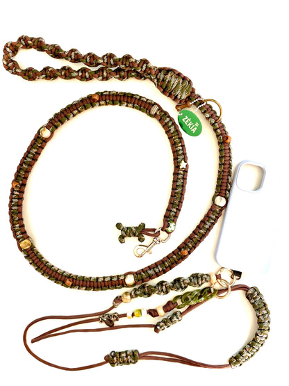 Laisse pour chien cordon telephone en paracorde faite main à Marseille - Zékia accessoires artisanaux