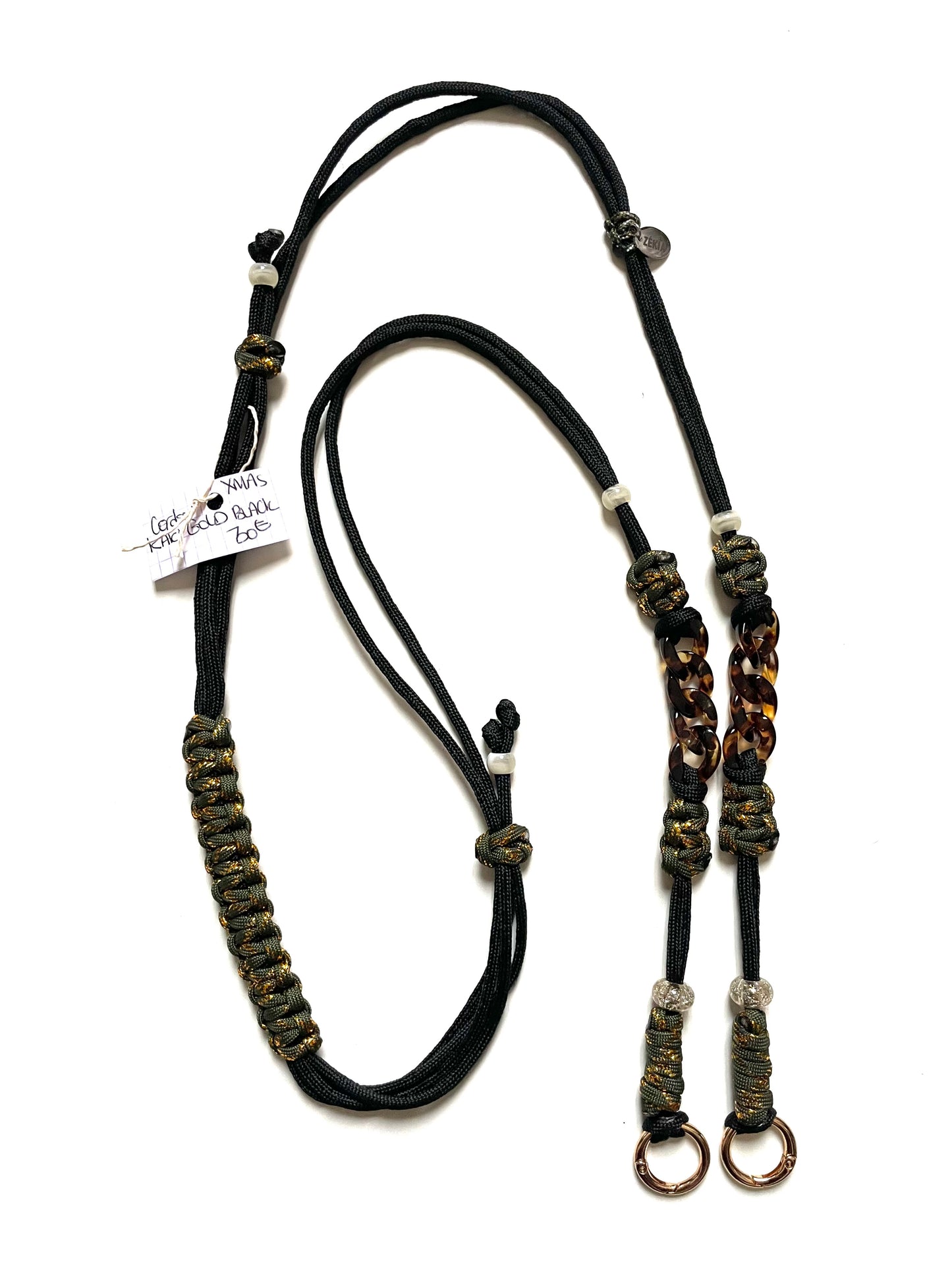 cordon telephone paracorde ajustable couleurs kaki dore noir fait main marseille made in france accessoire bijou idée cadeau lanyard smartphone