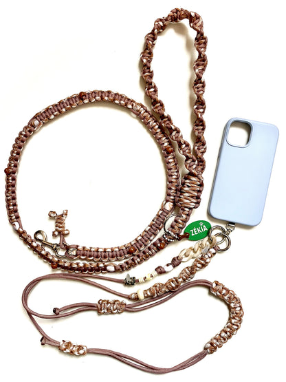 laisse chien paracorde solide cordon telephone assorti fait main marseille dog leash accessoire canin artisanal beige