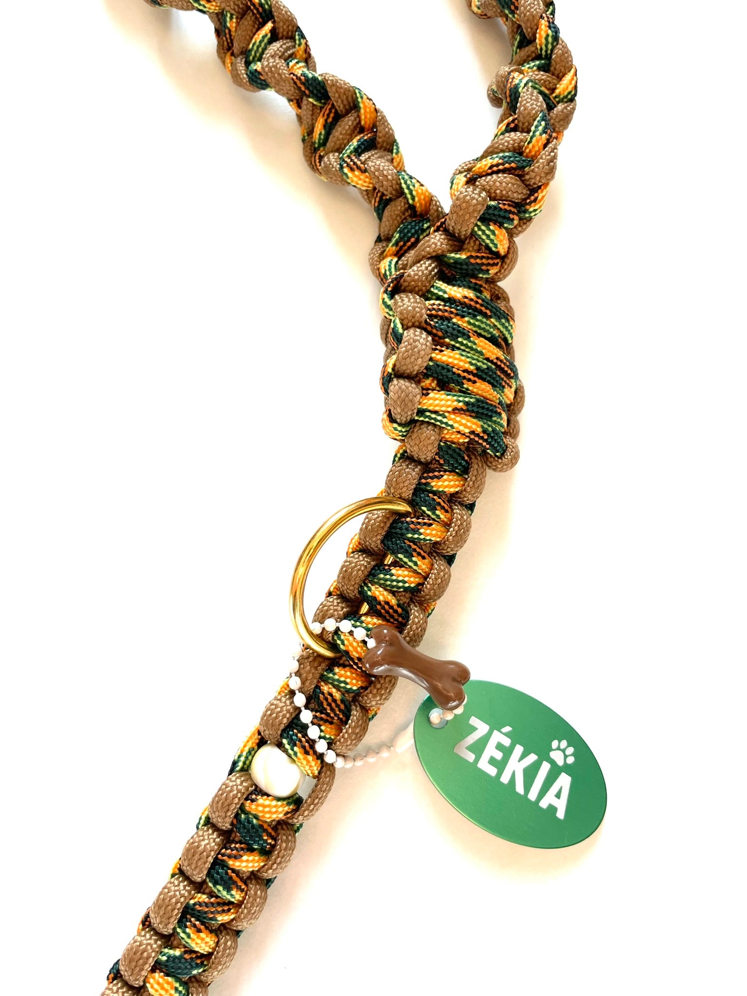 laisse pour chien paracorde plaque zekia 