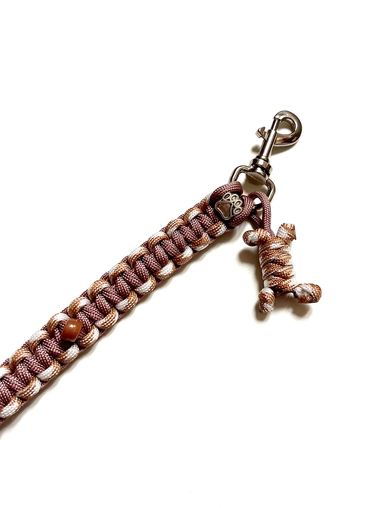 laisse chien paracorde solide fait main marseille dog leash accessoire canin artisanal beige