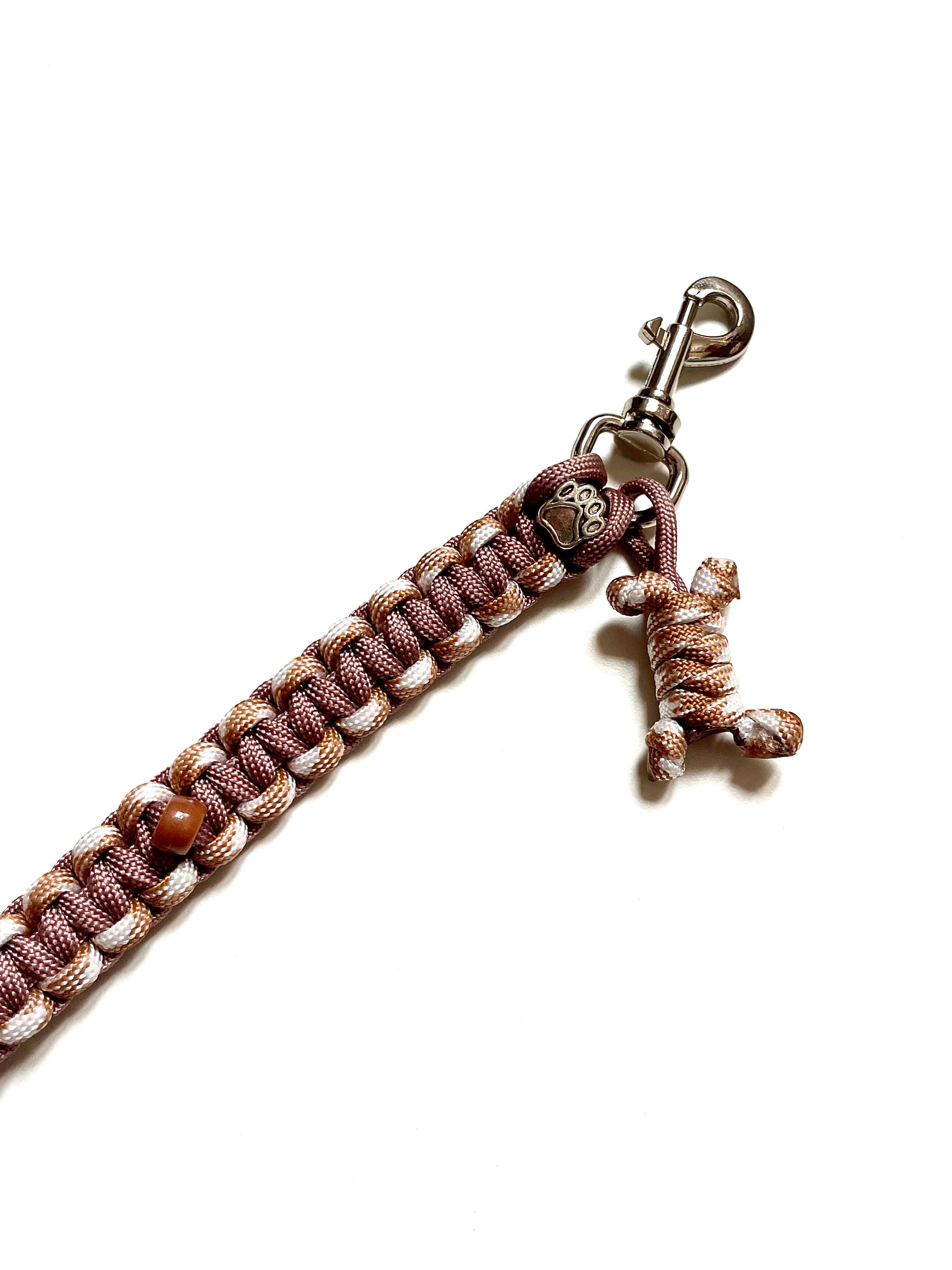 laisse chien paracorde solide fait main marseille dog leash accessoire canin artisanal beige
