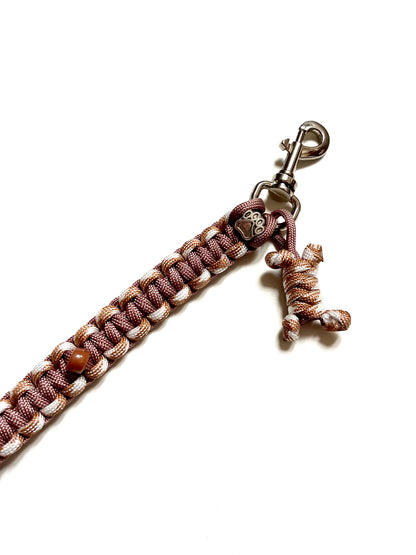 laisse chien paracorde solide fait main marseille dog leash accessoire canin artisanal beige