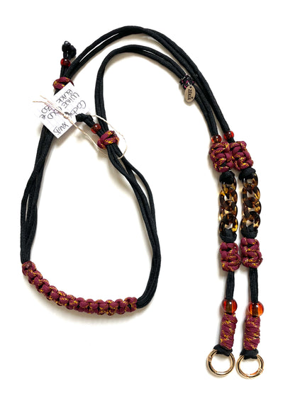 cordon telephone paracorde ajustable couleurs bordeaux dore noir fait main marseille made in france accessoire bijou idée cadeau lanyard smartphone